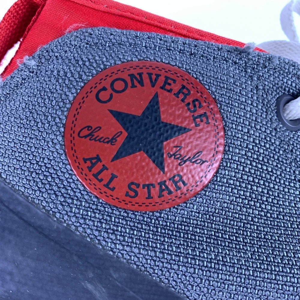 Converse All Star Syde‎ Street Mid Sneaker Jr Sz 4 Red Gray Black Chuck Taylor